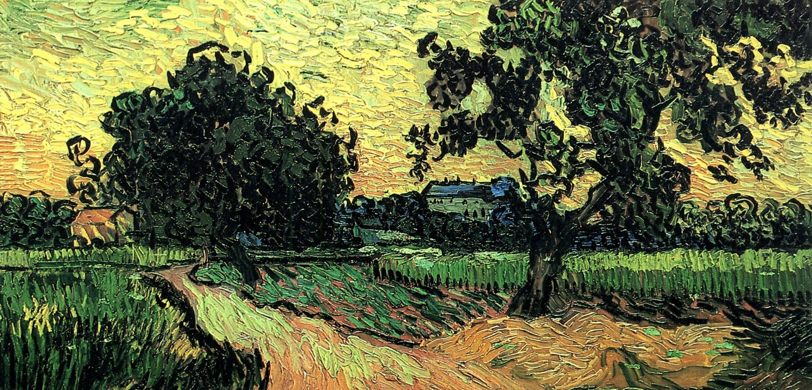  Ван Гог Пейзаж с Шато Овер на закате 